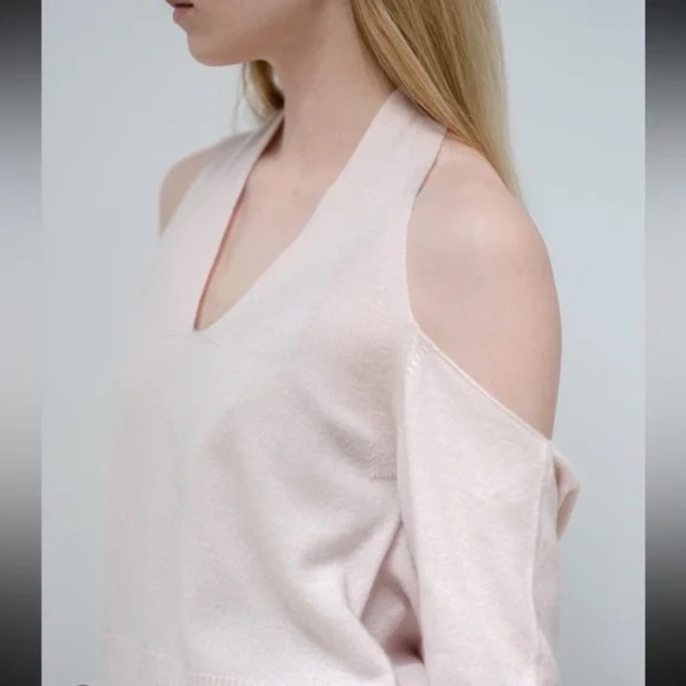 NWT SOH Cashmere Draped Back Halter Sweater S Blush Pink